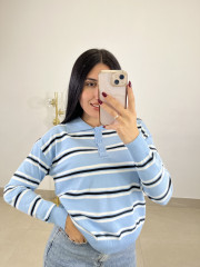 Jersey rayas Natalia celeste