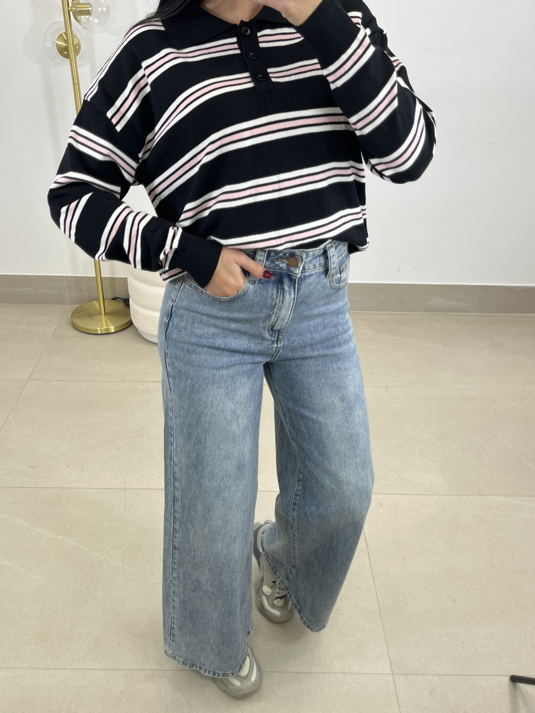 Jersey rayas Natalia negro