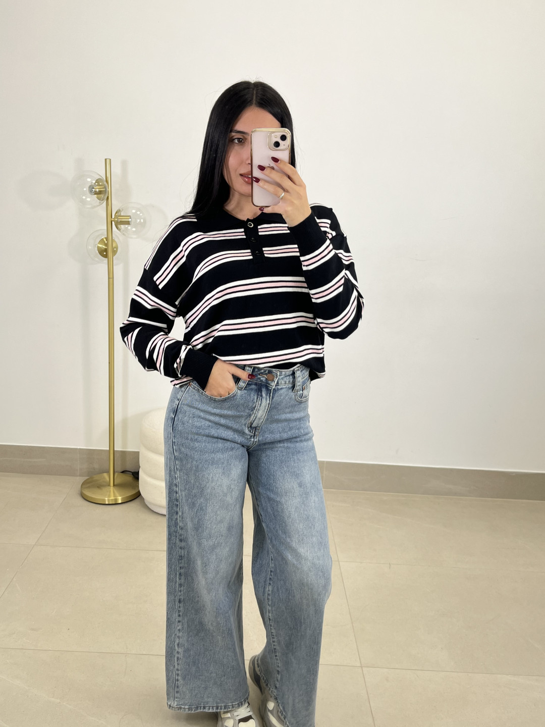 Jersey rayas Natalia negro