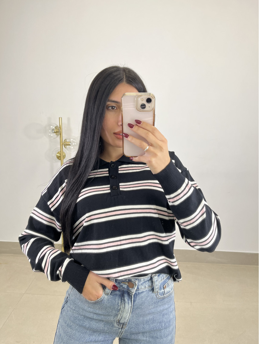 Jersey rayas Natalia negro