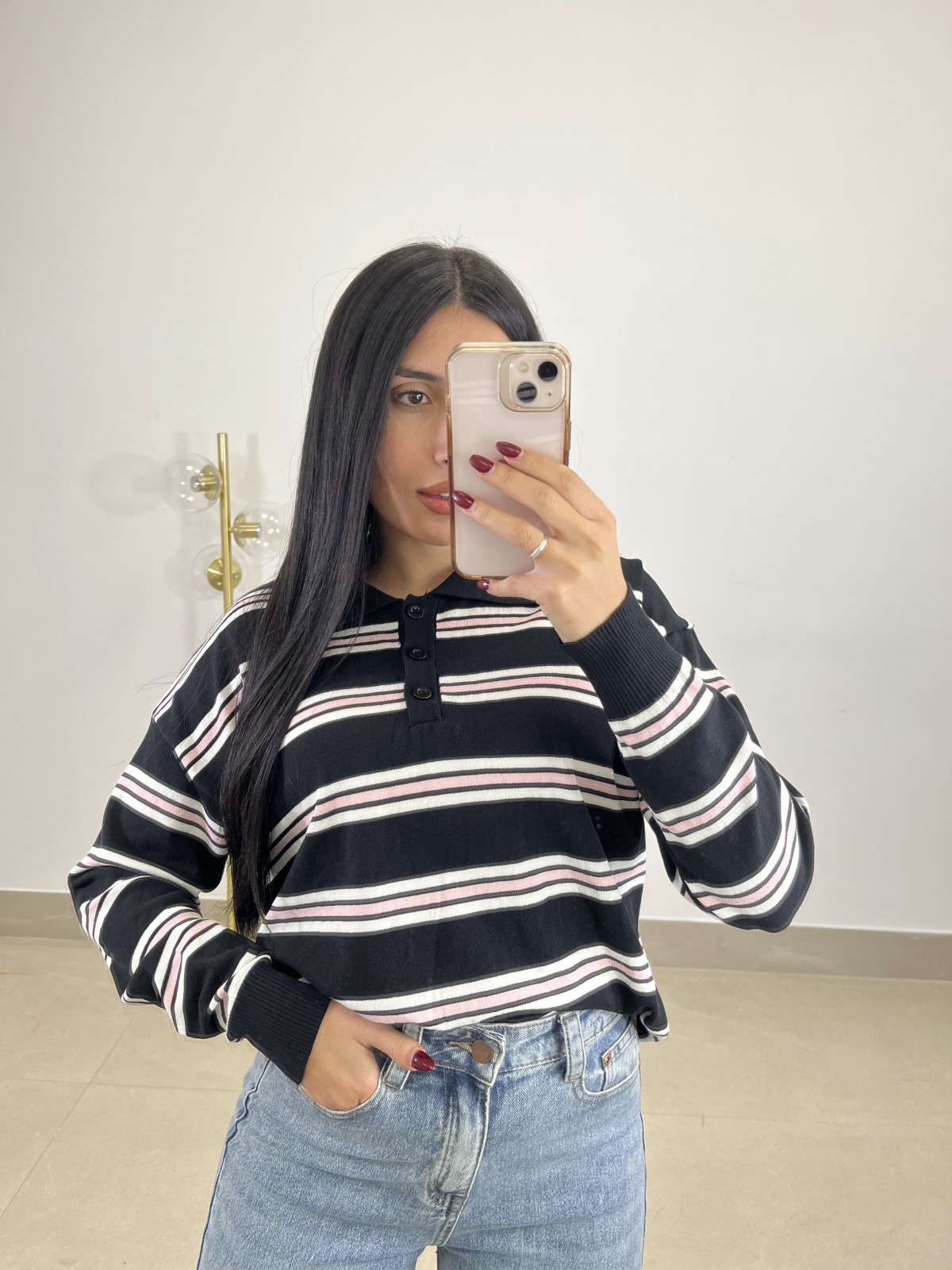 Jersey rayas Natalia negro