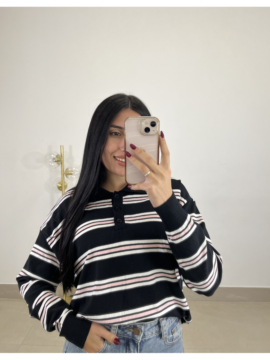 Jersey rayas Natalia negro