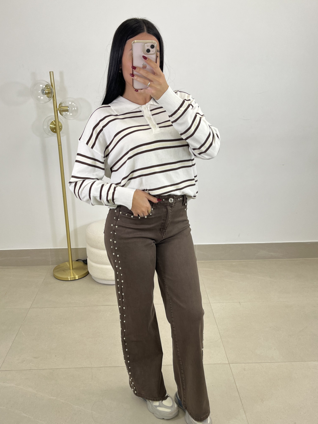 Jersey rayas Natalia blanco