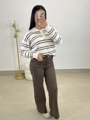 Jersey rayas Natalia blanco