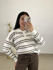Jersey rayas Natalia blanco