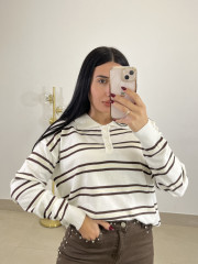 Jersey rayas Natalia blanco