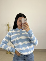 Jersey rayas claudia celeste