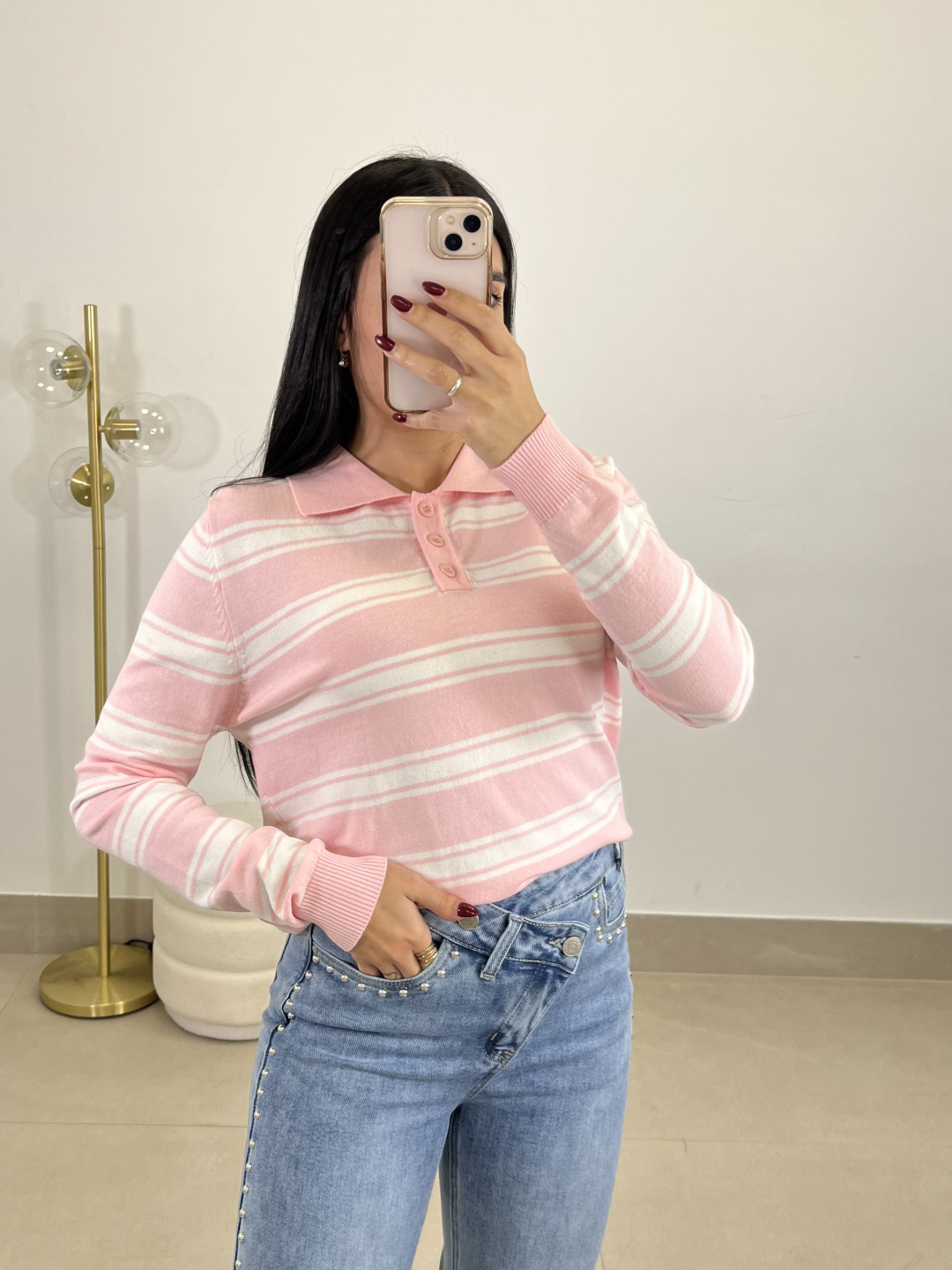 Jersey rayas claudia rosa