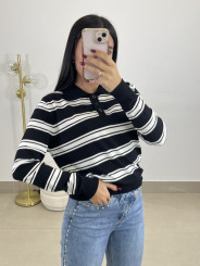Jersey rayas claudia negro