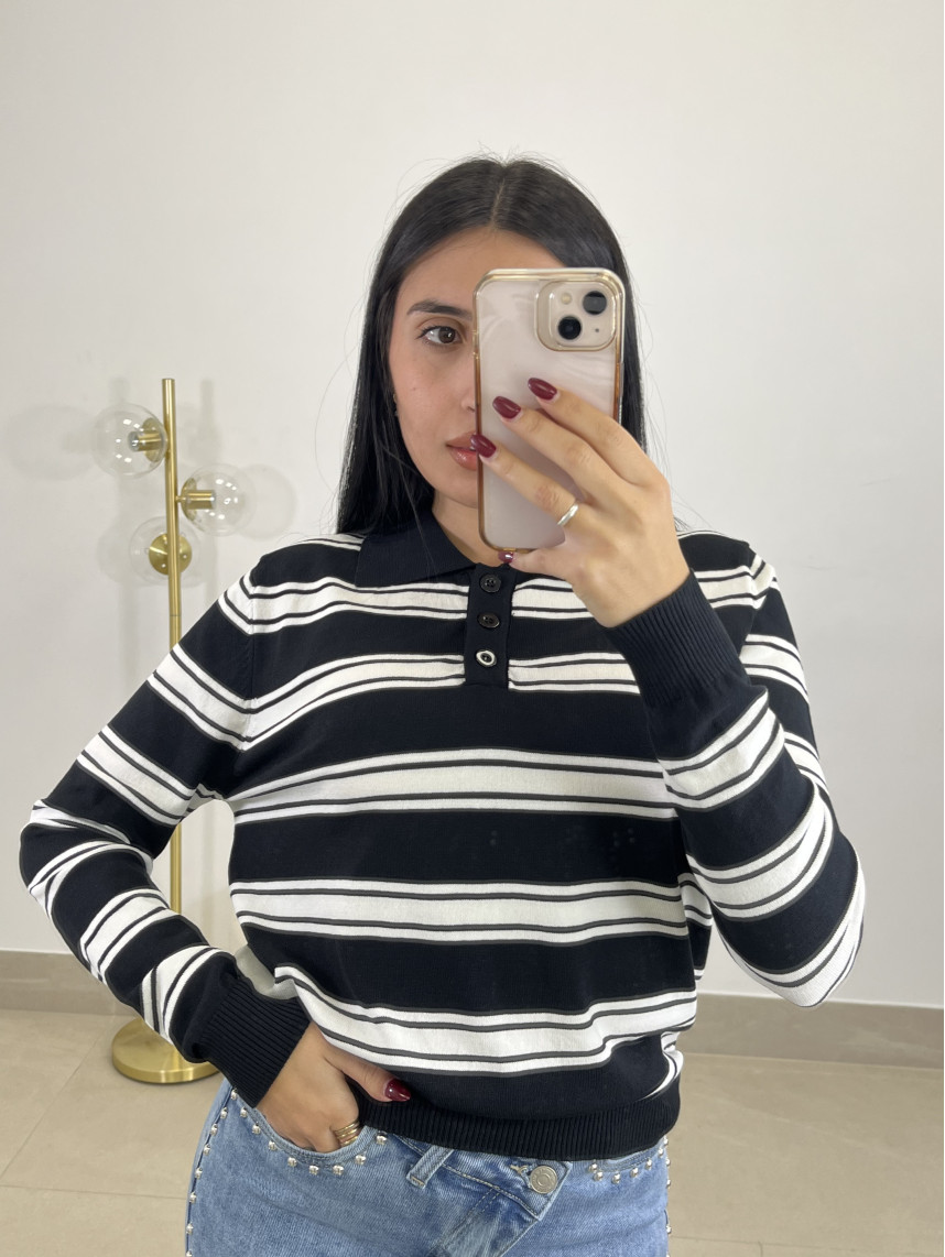 Jersey rayas claudia negro