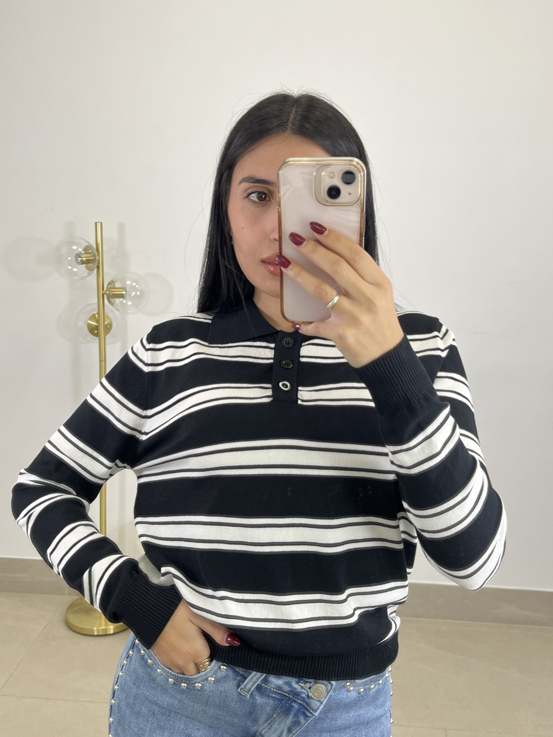 Jersey rayas claudia negro