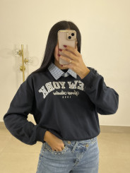 Sudadera cuello desmontable new york azul
