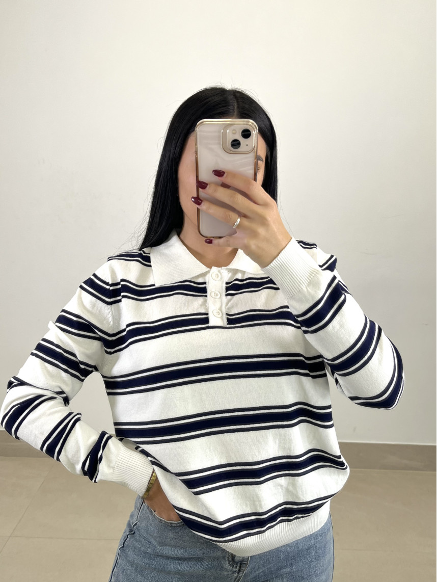 Jersey rayas claudia blanco