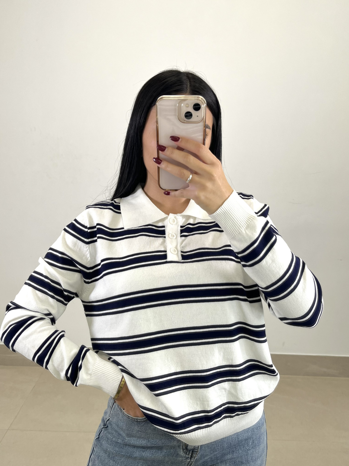 Jersey rayas claudia blanco