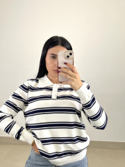 Jersey rayas claudia blanco