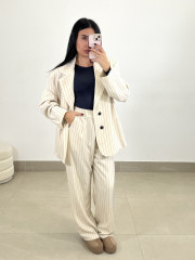 pantalon raya diplomatica beige