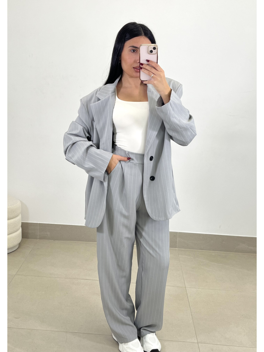 Blazer raya diplomatica gris
