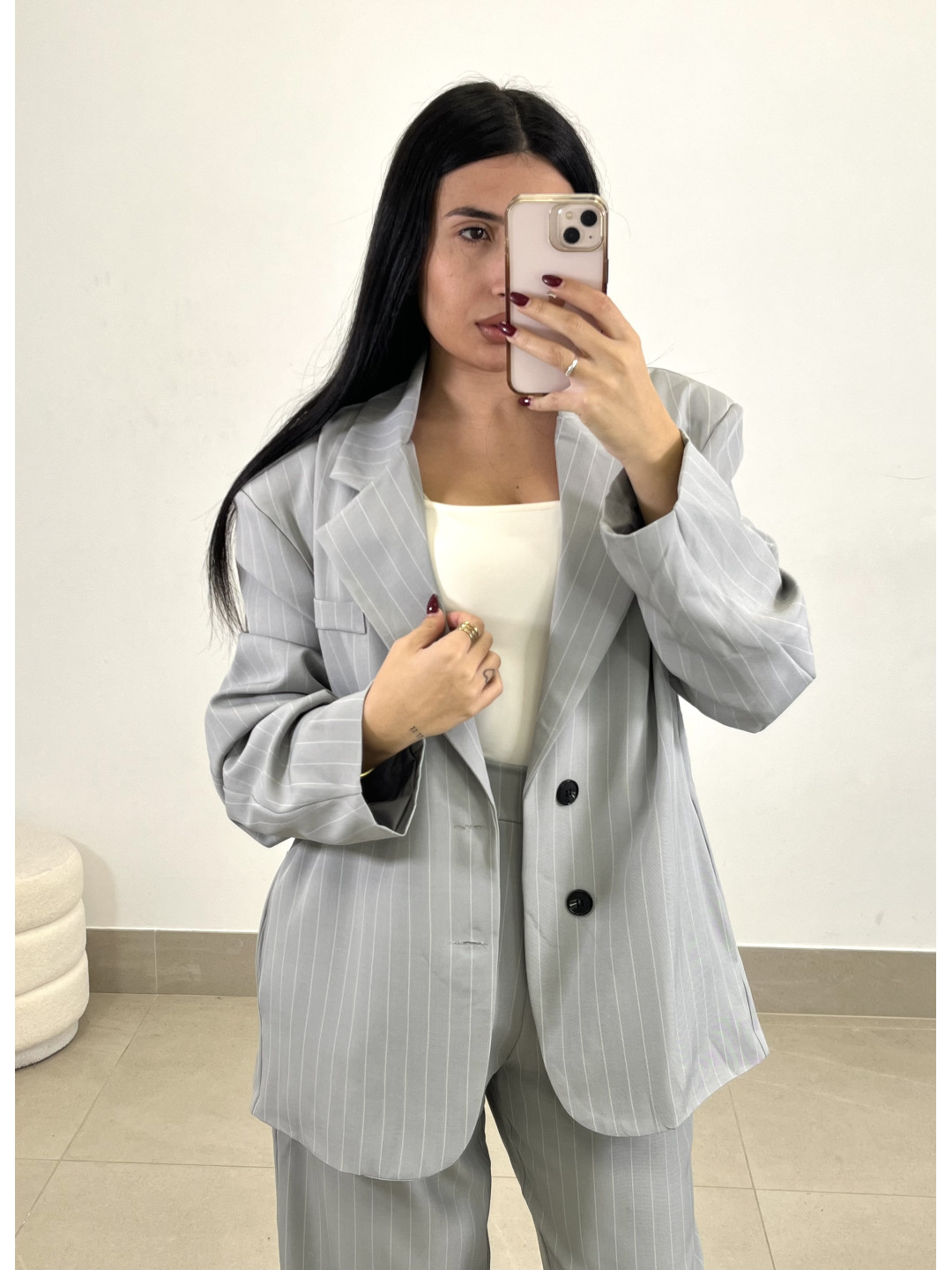 Blazer raya diplomatica gris