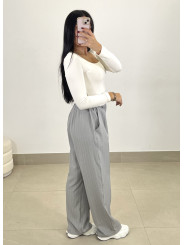 Pantalon raya diplomática gris