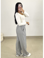 Pantalon raya diplomática gris