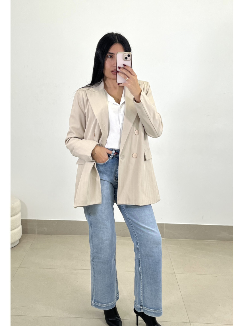 blazer estructura beige
