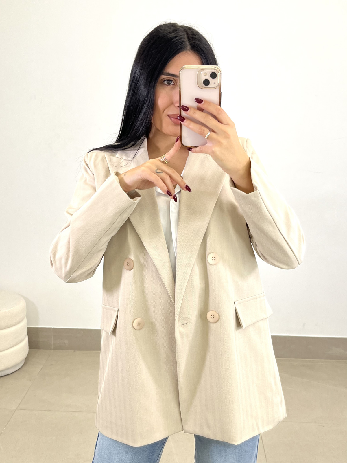 blazer estructura beige