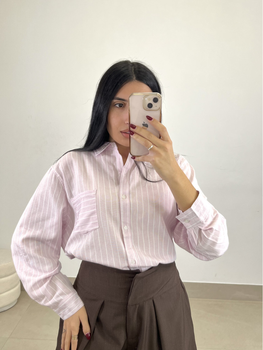 camisa oxford raya rosa