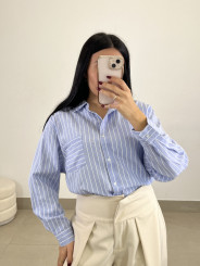 camisa oxford raya celeste