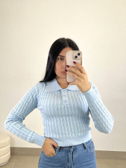 jersey trenza celeste