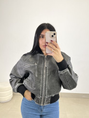 Bomber polipiel desgastada