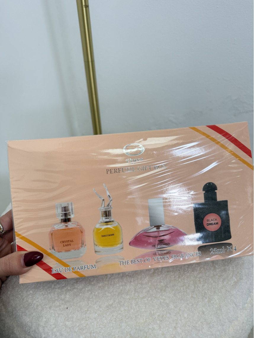 Kit de 4 perfumes veyes en spray con fragancia para dama, variedad de presentaciones, 25ml x 4 / perfume gift box