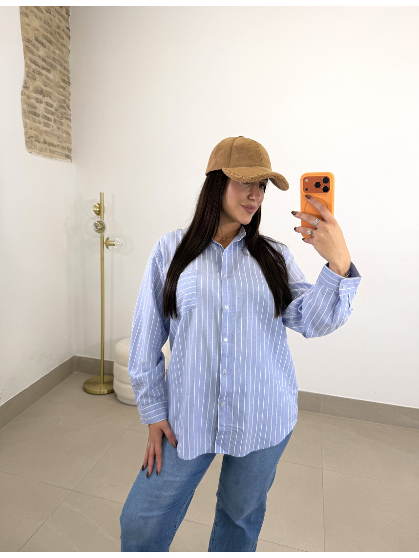 camisa oxford raya celeste