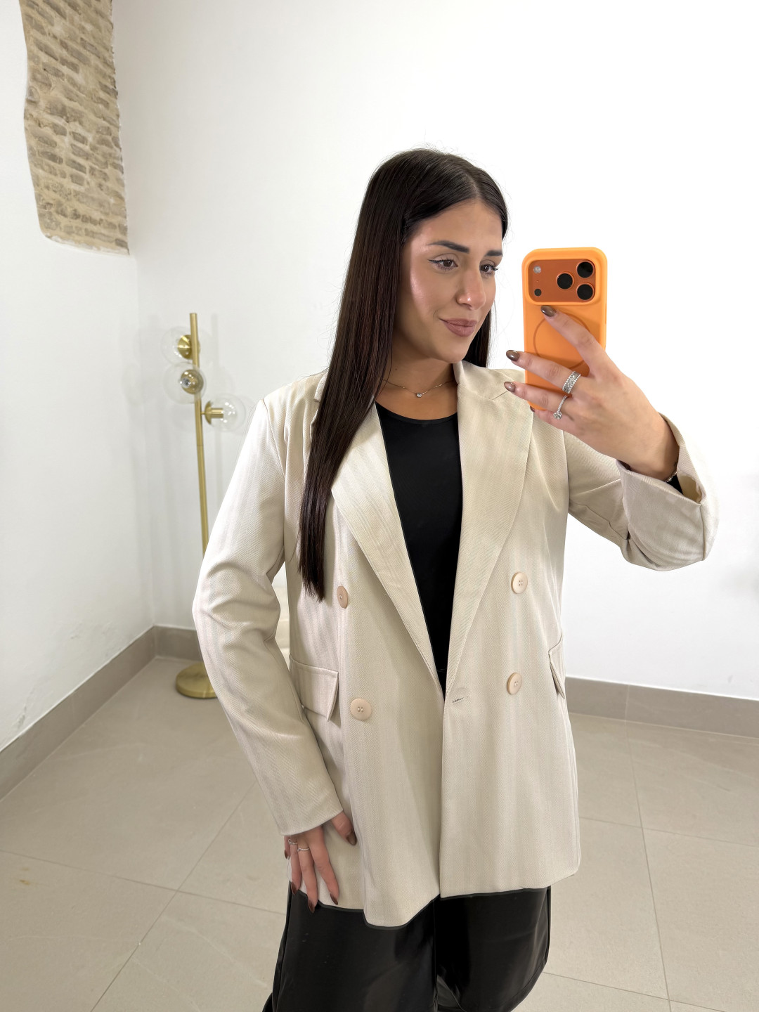 blazer estructura beige