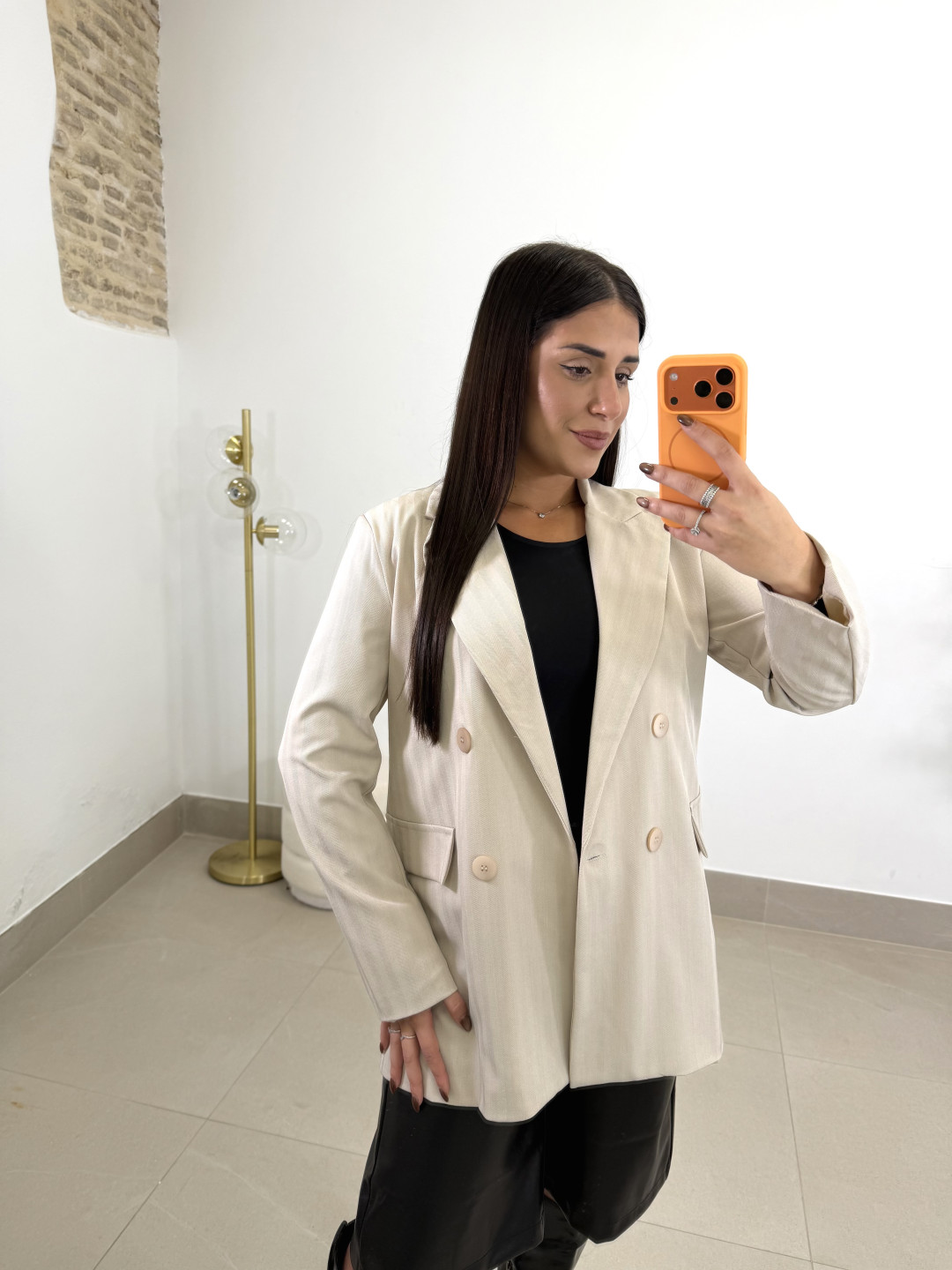 blazer estructura beige