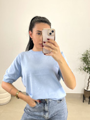 jersey punto manga corta celeste