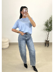 jersey punto manga corta celeste