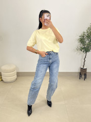 jersey punto manga corta amarillo