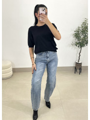 jersey punto manga corta negro