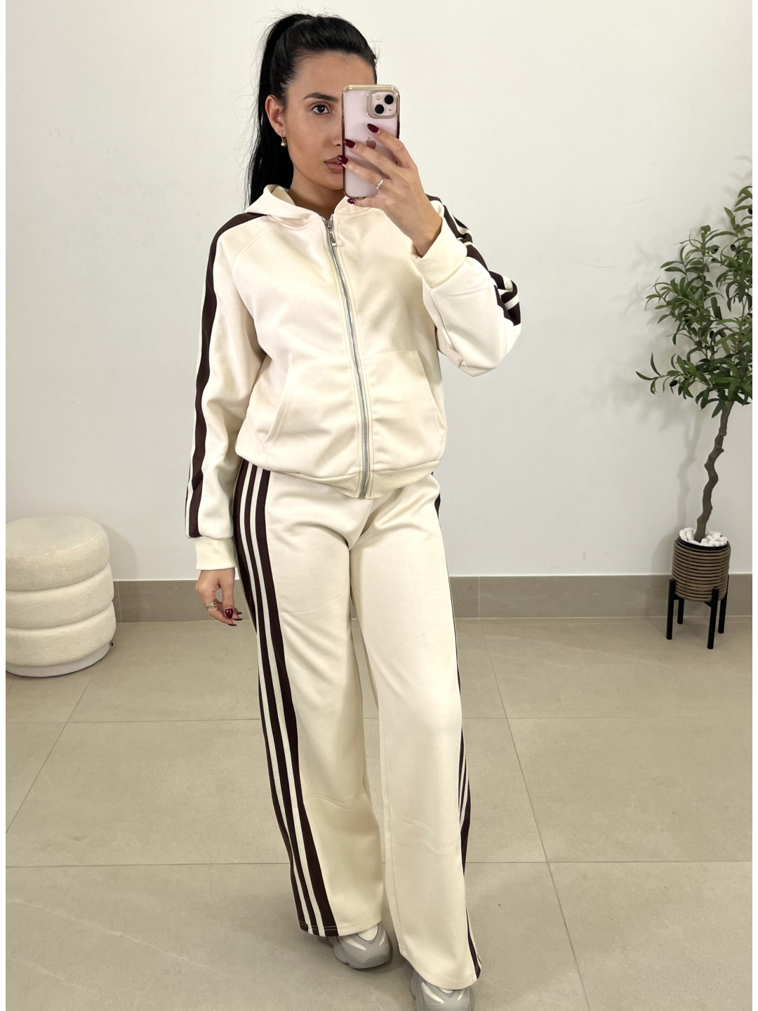 conjunto selena beige/marron