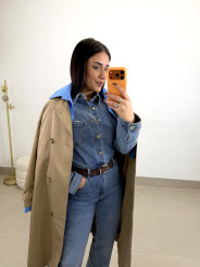 Gabardina combinada camisa