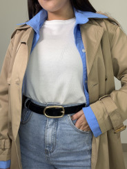 Gabardina combinada camisa