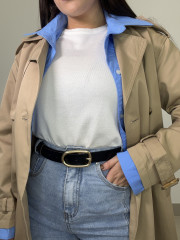 Gabardina combinada camisa