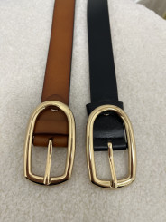 Cinturon hebilla dorada ovalada