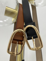 Cinturon hebilla dorada ovalada