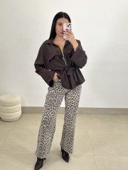 Chaqueta fruncida marron