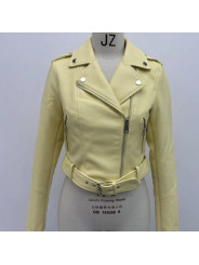 Cazadora polipiel amarilla