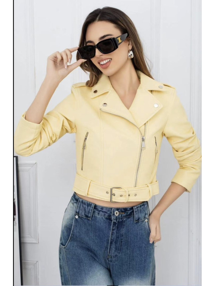 Cazadora polipiel amarilla