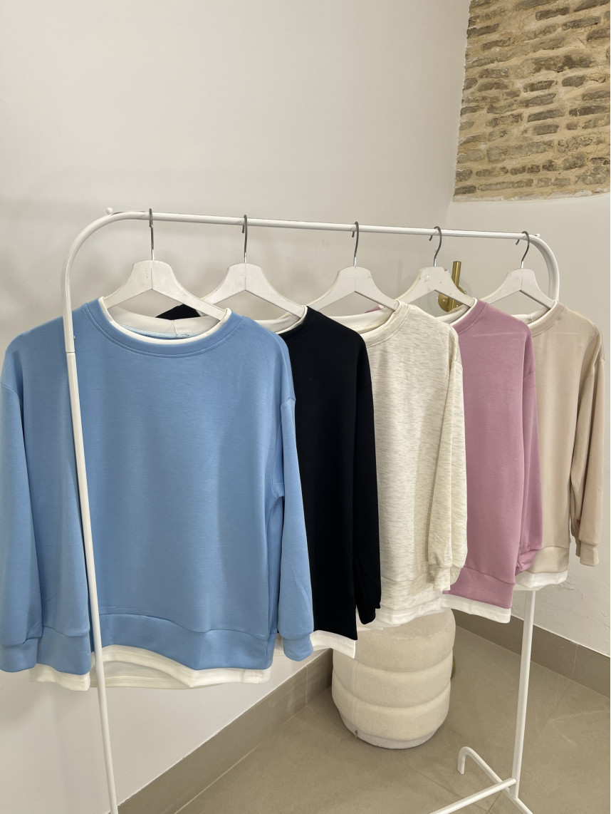 Sudadera fina combinada