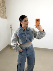 Conjunto combinado denim gris