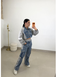 Conjunto combinado denim gris